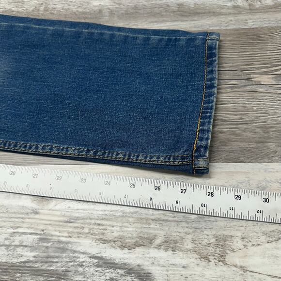 Levis 511 Dark Wash Faded Blue Mens 32x28 Slim Fit Stretch Denim Jeans Red Tab - Picture 7 of 11